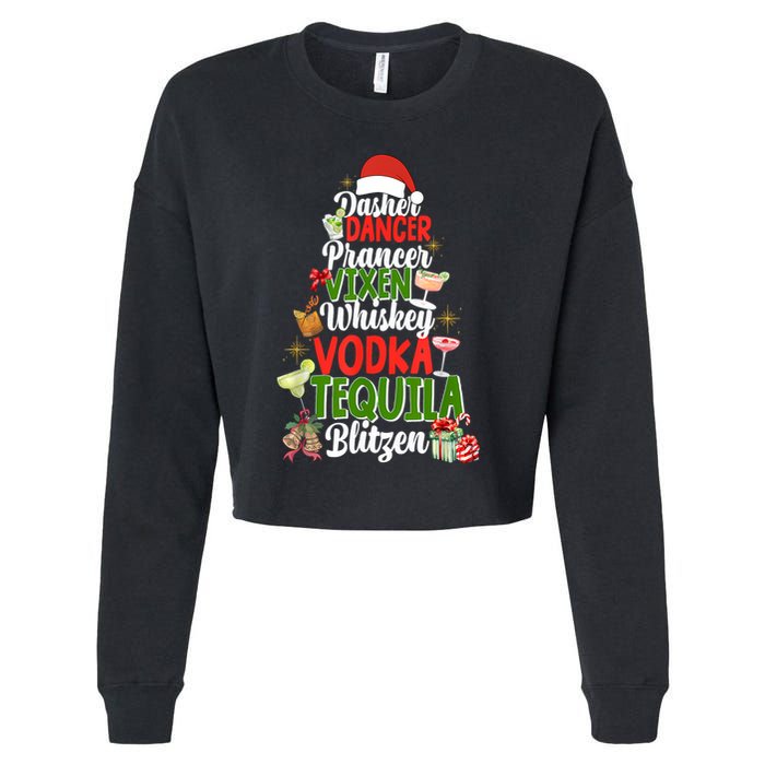 Dasher Dancer Prancer Vixen Moscato Vodka Tequila Blitzen Cropped Pullover Crew