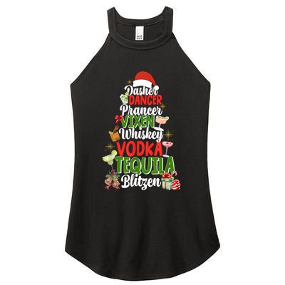 Dasher Dancer Prancer Vixen Moscato Vodka Tequila Blitzen Women's Perfect Tri Rocker Tank