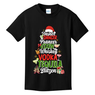Dasher Dancer Prancer Vixen Moscato Vodka Tequila Blitzen Kids T-Shirt
