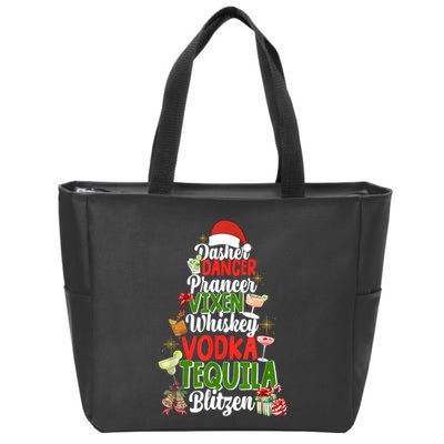 Dasher Dancer Prancer Vixen Moscato Vodka Tequila Blitzen Zip Tote Bag