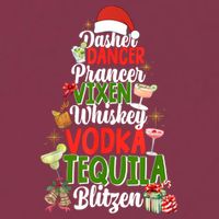 Dasher Dancer Prancer Vixen Moscato Vodka Tequila Blitzen 16oz Travel Tumbler