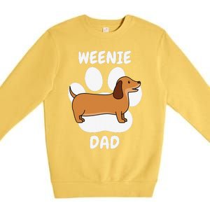 Dachshund Dad Papa Daddy Pa Father For Father’s Day Doxie Premium Crewneck Sweatshirt