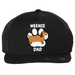 Dachshund Dad Papa Daddy Pa Father For Father’s Day Doxie Wool Snapback Cap