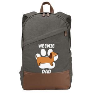 Dachshund Dad Papa Daddy Pa Father For Father’s Day Doxie Cotton Canvas Backpack