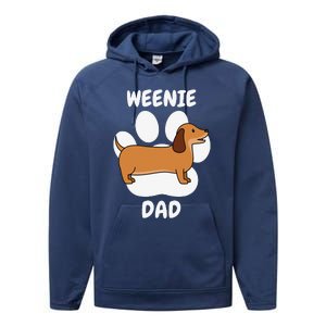 Dachshund Dad Papa Daddy Pa Father For Father’s Day Doxie Performance Fleece Hoodie