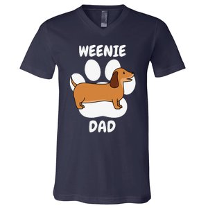 Dachshund Dad Papa Daddy Pa Father For Father’s Day Doxie V-Neck T-Shirt