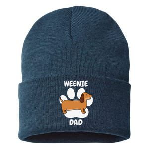 Dachshund Dad Papa Daddy Pa Father For Father’s Day Doxie Sustainable Knit Beanie