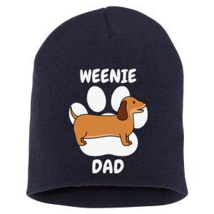 Dachshund Dad Papa Daddy Pa Father For Father’s Day Doxie Short Acrylic Beanie