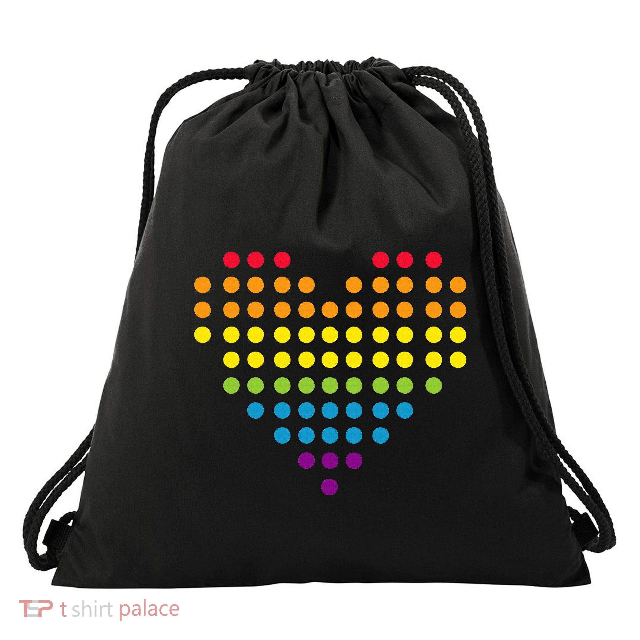 Dot Day Polka Dots Dotted Heart Drawstring Bag