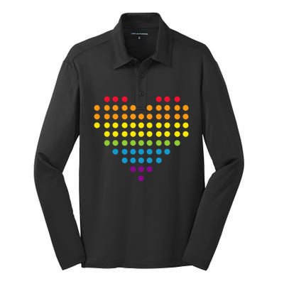 Dot Day Polka Dots Dotted Heart Silk Touch Performance Long Sleeve Polo