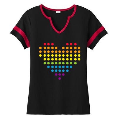 Dot Day Polka Dots Dotted Heart Ladies Halftime Notch Neck Tee