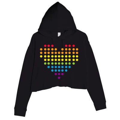 Dot Day Polka Dots Dotted Heart Crop Fleece Hoodie