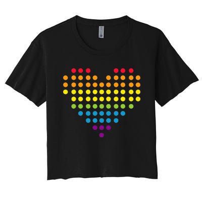 Dot Day Polka Dots Dotted Heart Women's Crop Top Tee