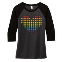 Dot Day Polka Dots Dotted Heart Women's Tri-Blend 3/4-Sleeve Raglan Shirt