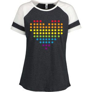 Dot Day Polka Dots Dotted Heart Enza Ladies Jersey Colorblock Tee