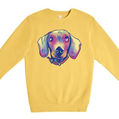 Dachshund Dog Portrait Premium Crewneck Sweatshirt