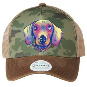 Dachshund Dog Portrait Legacy Tie Dye Trucker Hat