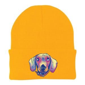 Dachshund Dog Portrait Knit Cap Winter Beanie