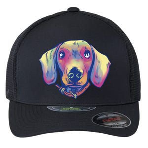 Dachshund Dog Portrait Flexfit Unipanel Trucker Cap