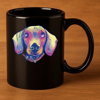 Dachshund Dog Portrait 11oz C Handle Ceramic Mug