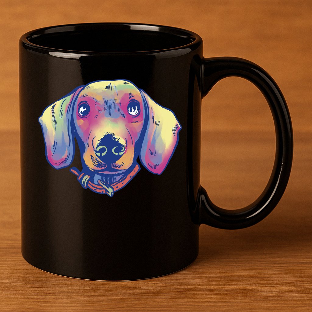 Dachshund Dog Portrait 11oz C Handle Ceramic Mug