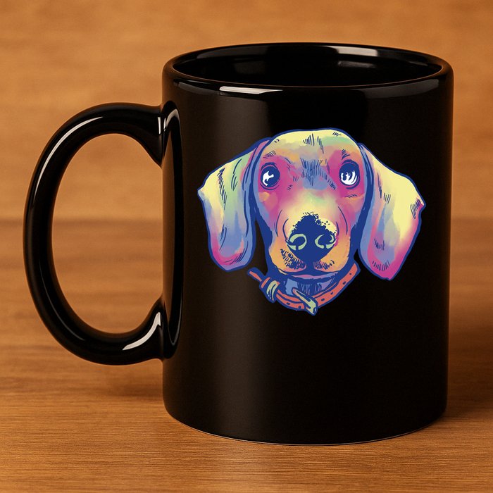 Dachshund Dog Portrait 11oz C Handle Ceramic Mug