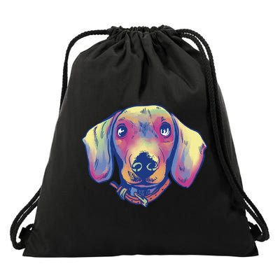 Dachshund Dog Portrait Drawstring Bag