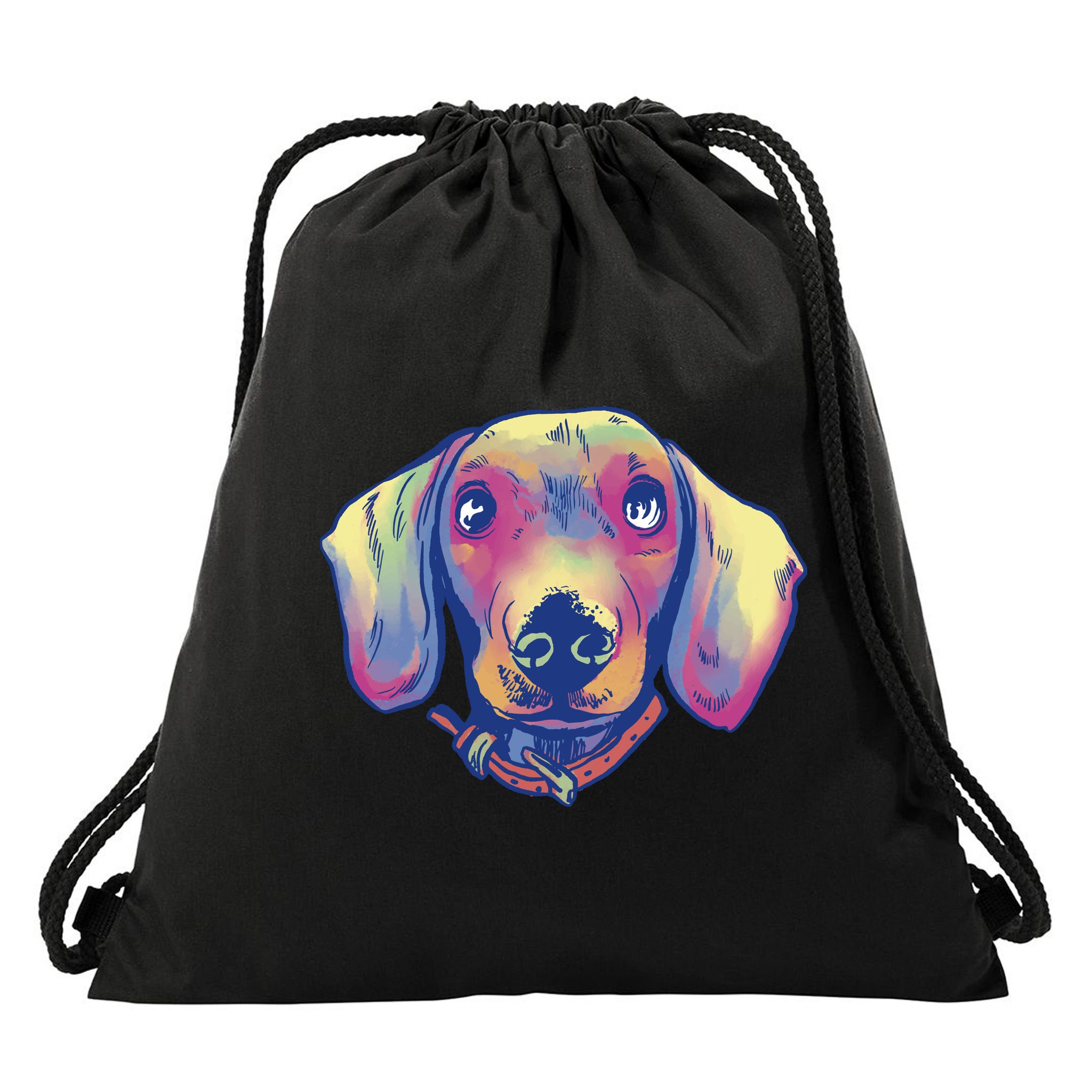 Dachshund Dog Portrait Drawstring Bag