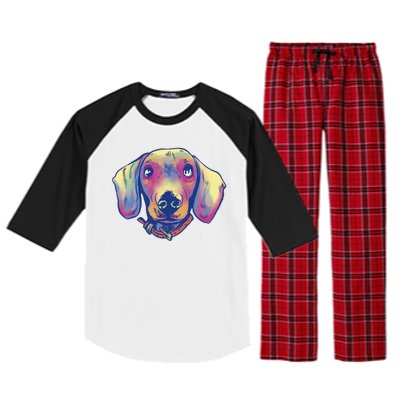 Dachshund Dog Portrait Raglan Sleeve Pajama Set