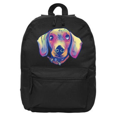 Dachshund Dog Portrait 16 in Basic Backpack