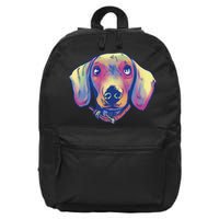 Dachshund Dog Portrait 16 in Basic Backpack