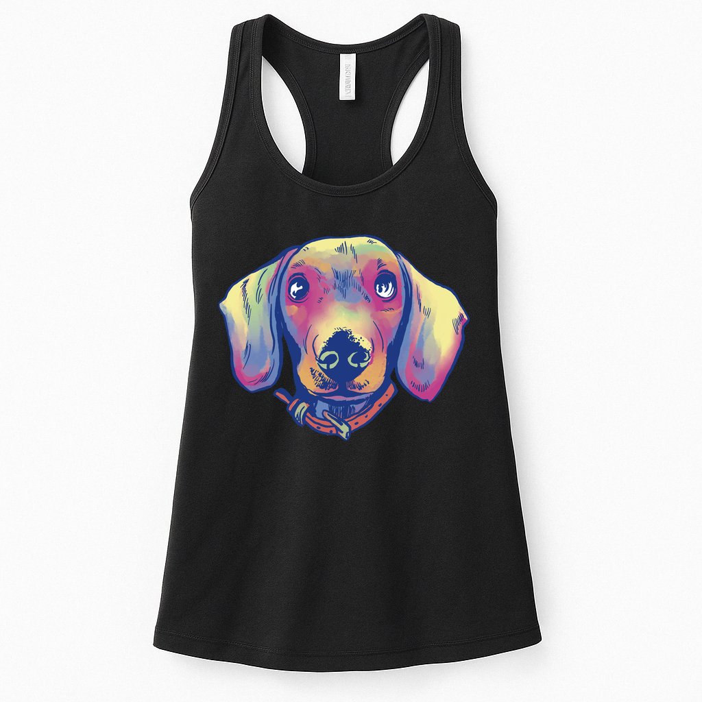 Dachshund Dog Portrait Womens Tank Top