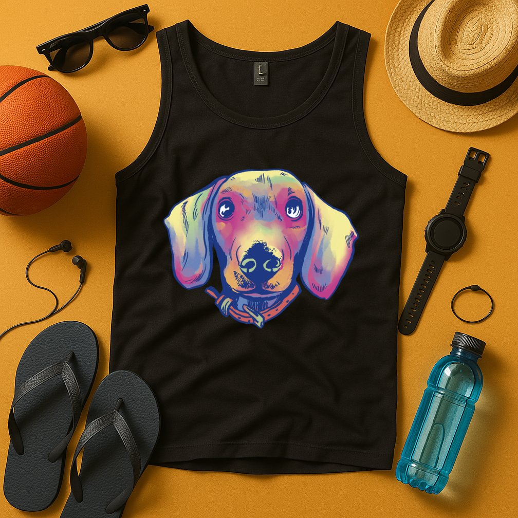 Dachshund Dog Portrait Tank Top
