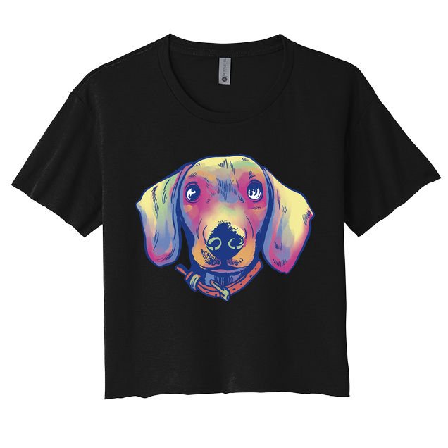 Dachshund Dog Portrait Crop Top