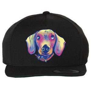 Dachshund Dog Portrait Wool Snapback Cap