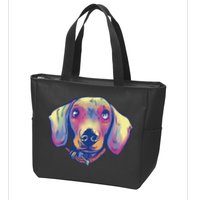 Dachshund Dog Portrait Zip Tote Bag