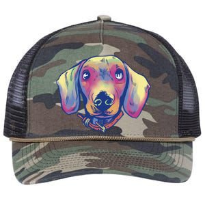 Dachshund Dog Portrait Retro Rope Trucker Hat Cap