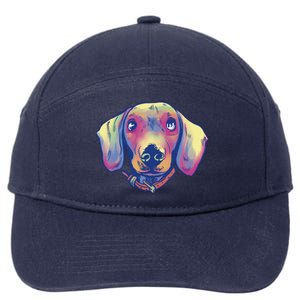 Dachshund Dog Portrait 7-Panel Snapback Hat