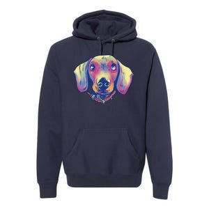 Dachshund Dog Portrait Premium Hoodie