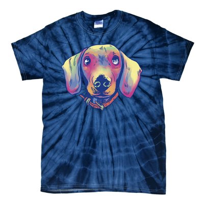 Dachshund Dog Portrait Tie-Dye T-Shirt