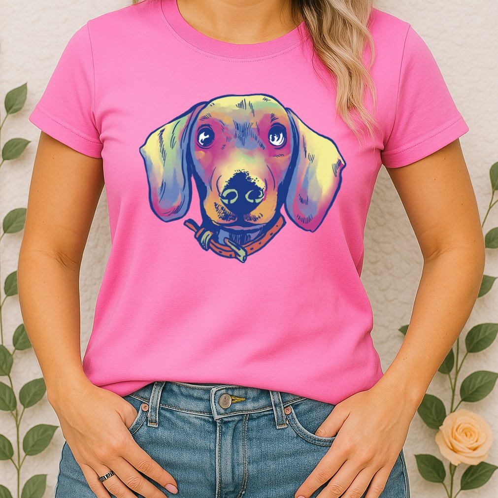 Dachshund Dog Portrait Womens T-Shirt