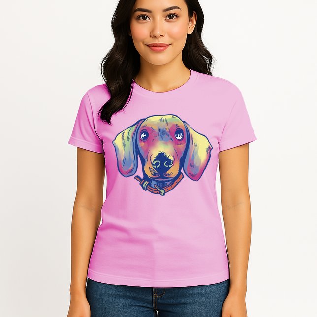 Dachshund Dog Portrait Womens T-Shirt