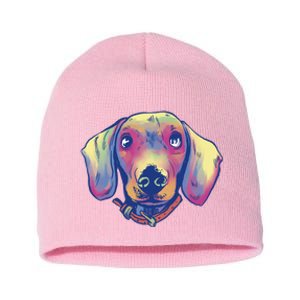 Dachshund Dog Portrait Short Acrylic Beanie