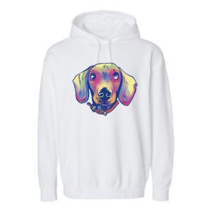 Dachshund Dog Portrait Garment-Dyed Fleece Hoodie