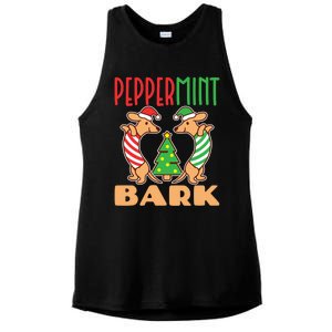 Dachshund Doxie Peppermint Bark Cute Christmas Xmas Gift Ladies PosiCharge Tri-Blend Wicking Tank