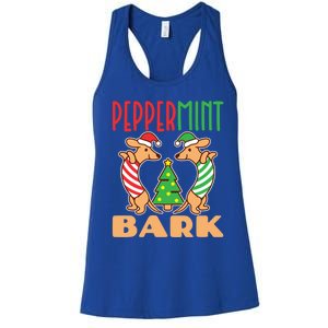 Dachshund Doxie Peppermint Bark Cute Christmas Xmas Gift Women's Racerback Tank