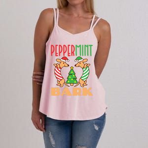 Dachshund Doxie Peppermint Bark Cute Christmas Xmas Gift Women's Strappy Tank