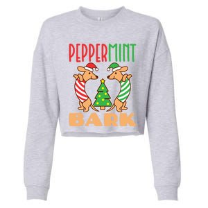 Dachshund Doxie Peppermint Bark Cute Christmas Xmas Gift Cropped Pullover Crew