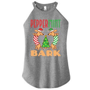 Dachshund Doxie Peppermint Bark Cute Christmas Xmas Gift Women's Perfect Tri Rocker Tank