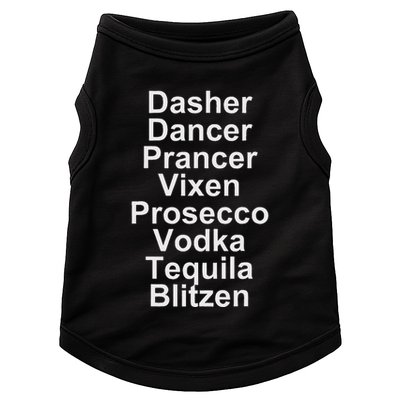 Dasher Dancer Prancer Vixen Vodka Tequila Alcohol List Funny Doggie Tank
